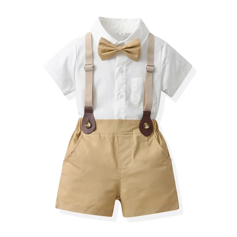 Kid Boy Formal Birthday Outfit Suit Toddler Gentleman Wedding White Shirt 1-7 Years Baby Pants Boys Ceremony Outfits