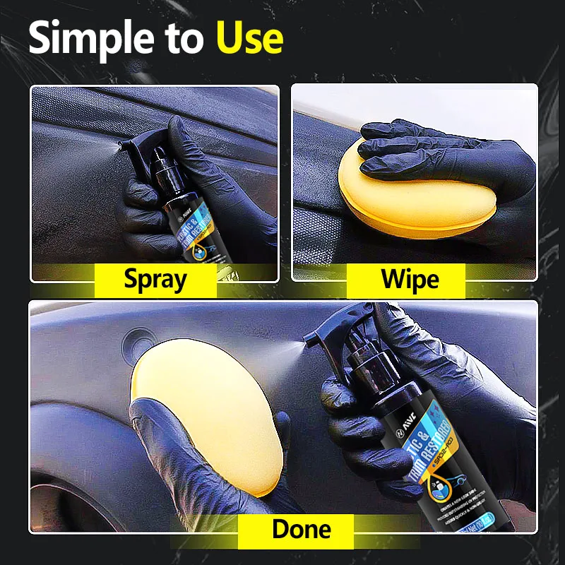 Plastic Restorer Back To Black Gloss Car Cleaning Products Auto Polish Coating Car Detailing Renovator Shiny And Darker!