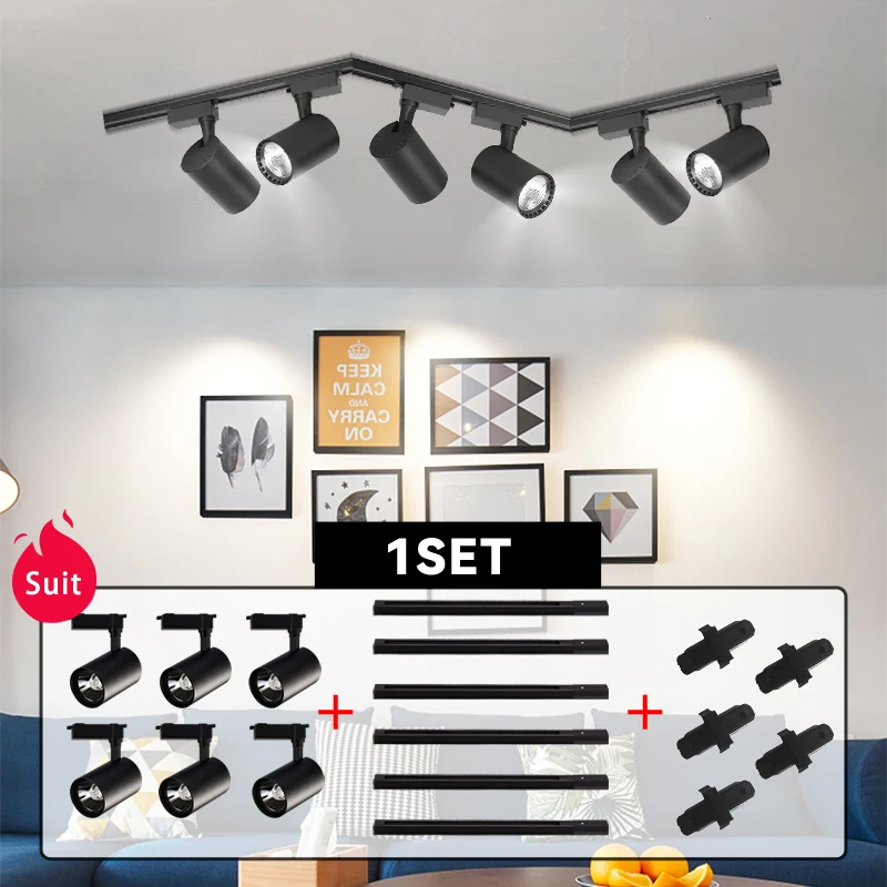 Spots sur rail, éclairages sur rail, spots de plafond. Utilisé avec des rails, options de 4 ou 6 pièces, convient aux chambres à coucher, bureaux, salons, dressings.