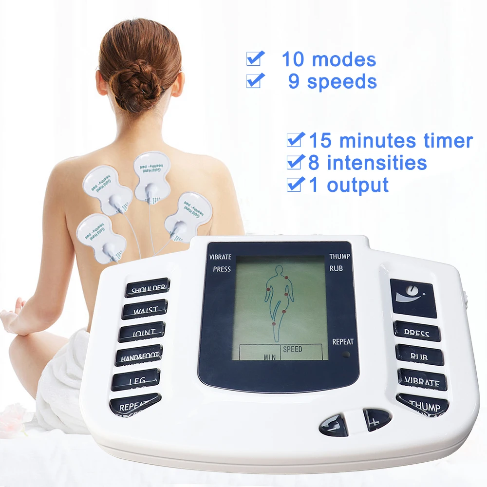 10 Modes TENS EMS Electrical Pulse Massager 16 Pads Electrostimulator Device for Full-Body Muscle Stimulation & Body Relaxation