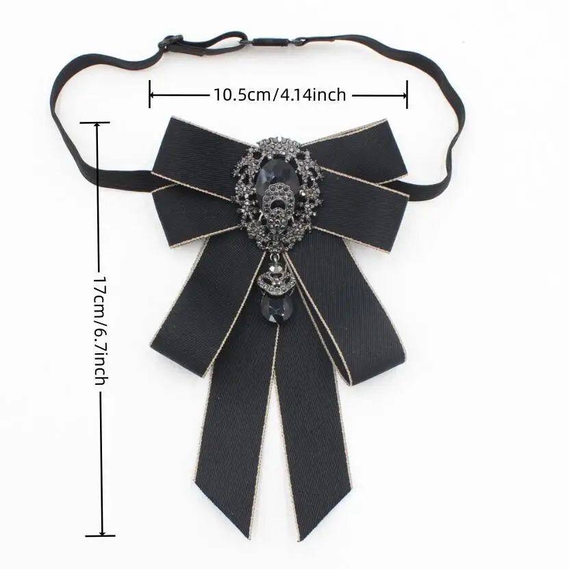 Men's Handmade Bow Ties Adjusting Strap Rhinestone Ribbon Korean British Business Wedding Collar Flowers High-end Jewelry Gifts