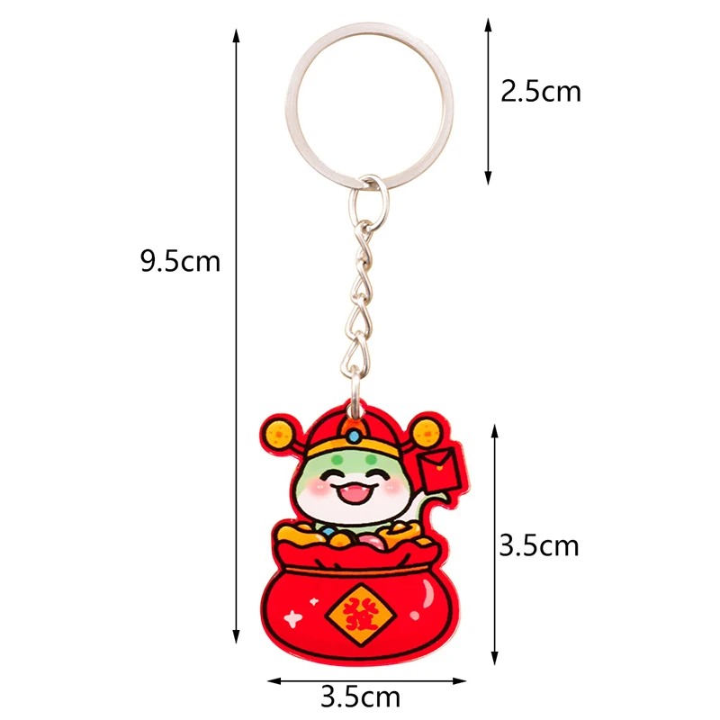 2025 New Year Keychain Student Cute Year of the Snake Schoolbag Pendant Keyring Charms Zodiac Year Small Gifts