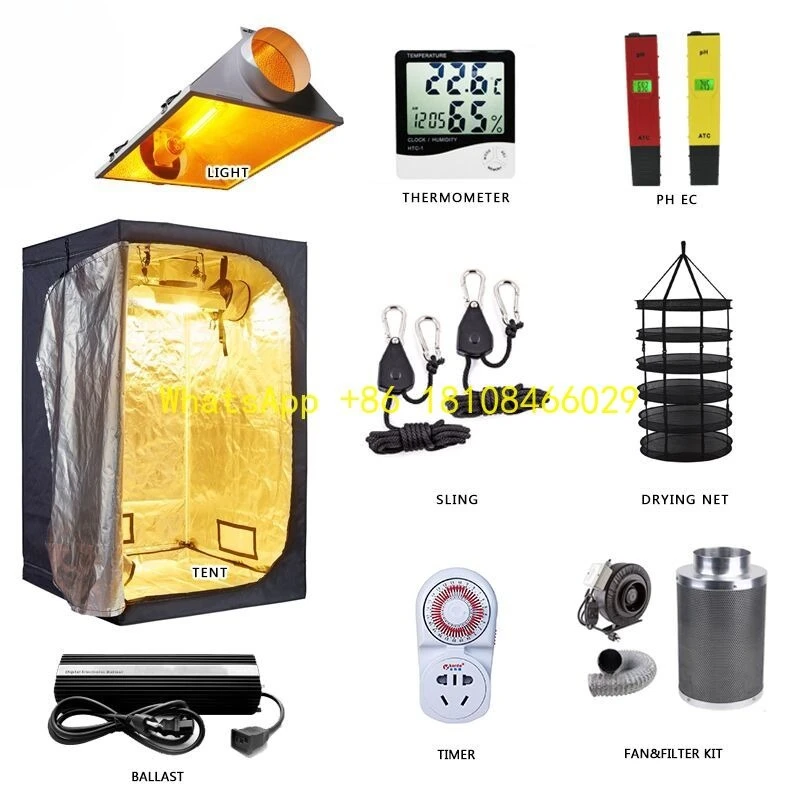 

Tent Grow Light Kits 240*120*200cm Customized Poly Garden Greenhouse Dark Room Hydroponic Complete Grow