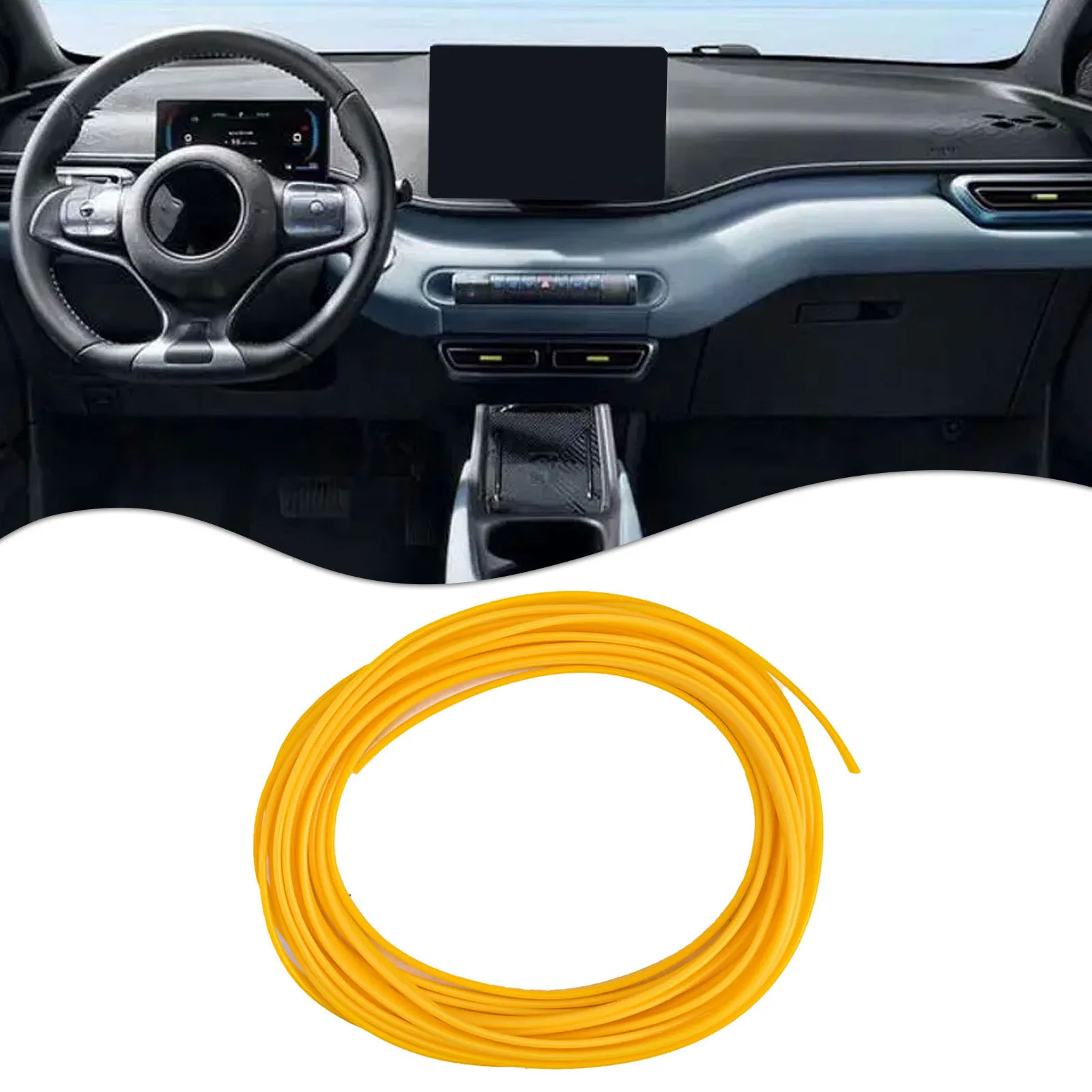 Fashionable Touch Car Styling Stickers Interior Decor Strips Dynamic Outline PVC And Silicone Material 5 Meters Length