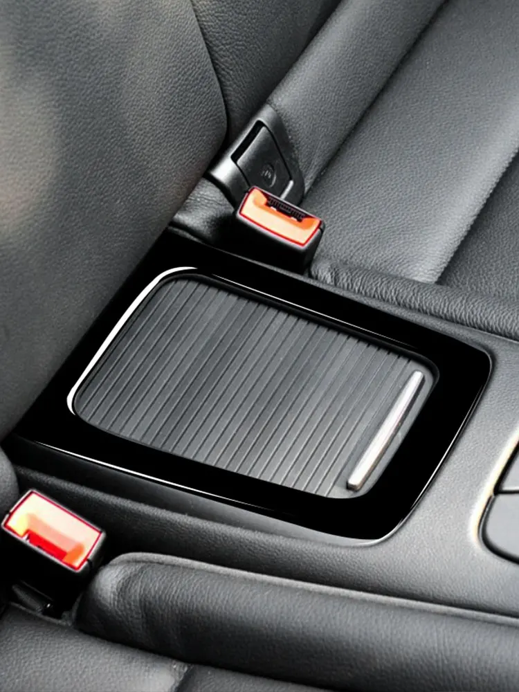 Für BMW 3er E90 E92 E93 2005-2012 M3 2-Türen Auto Klavier Schwarz Innen Auto Weiche PVC Kunststoff Hinten Reihe Aufbewahrungsbox Trim Abdeckung