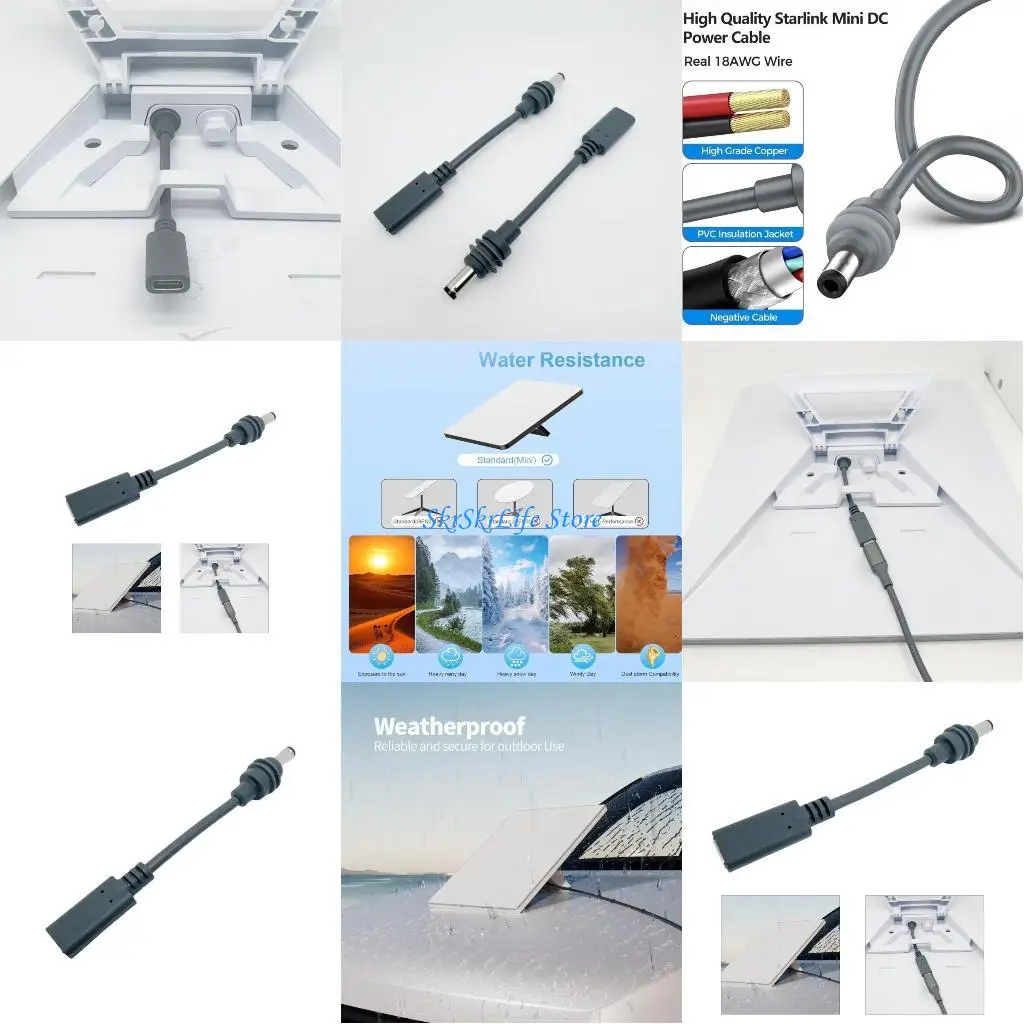 

E65E For Mini USB C Female To Power Adapter Power Adapter Cable Converter Electronic Applications Replacement