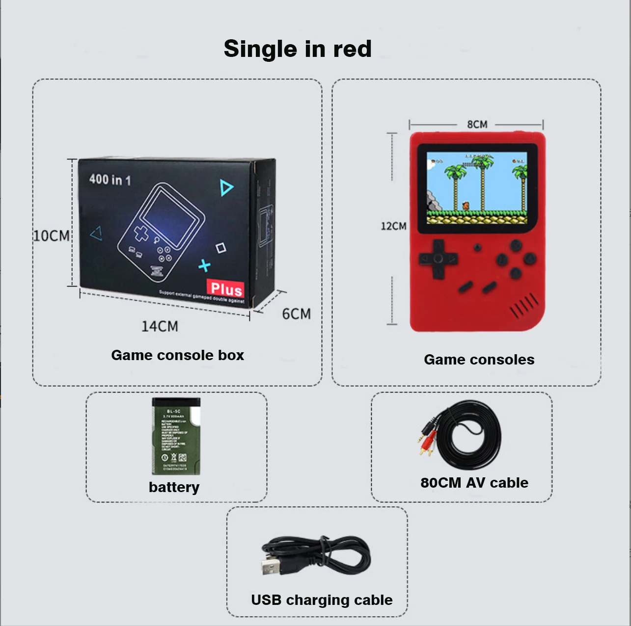 400-In-1 Handheld Mini Game Console, Retro Klassieke Arcade Leuke Tijd Voor Kinderen