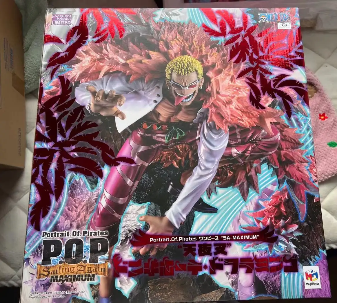 Megahouse-Pop Donquixote Doflamingo figura de ação, One Piece, modelo original Anime brinquedo, PVC coleção boneca, novo, em estoque