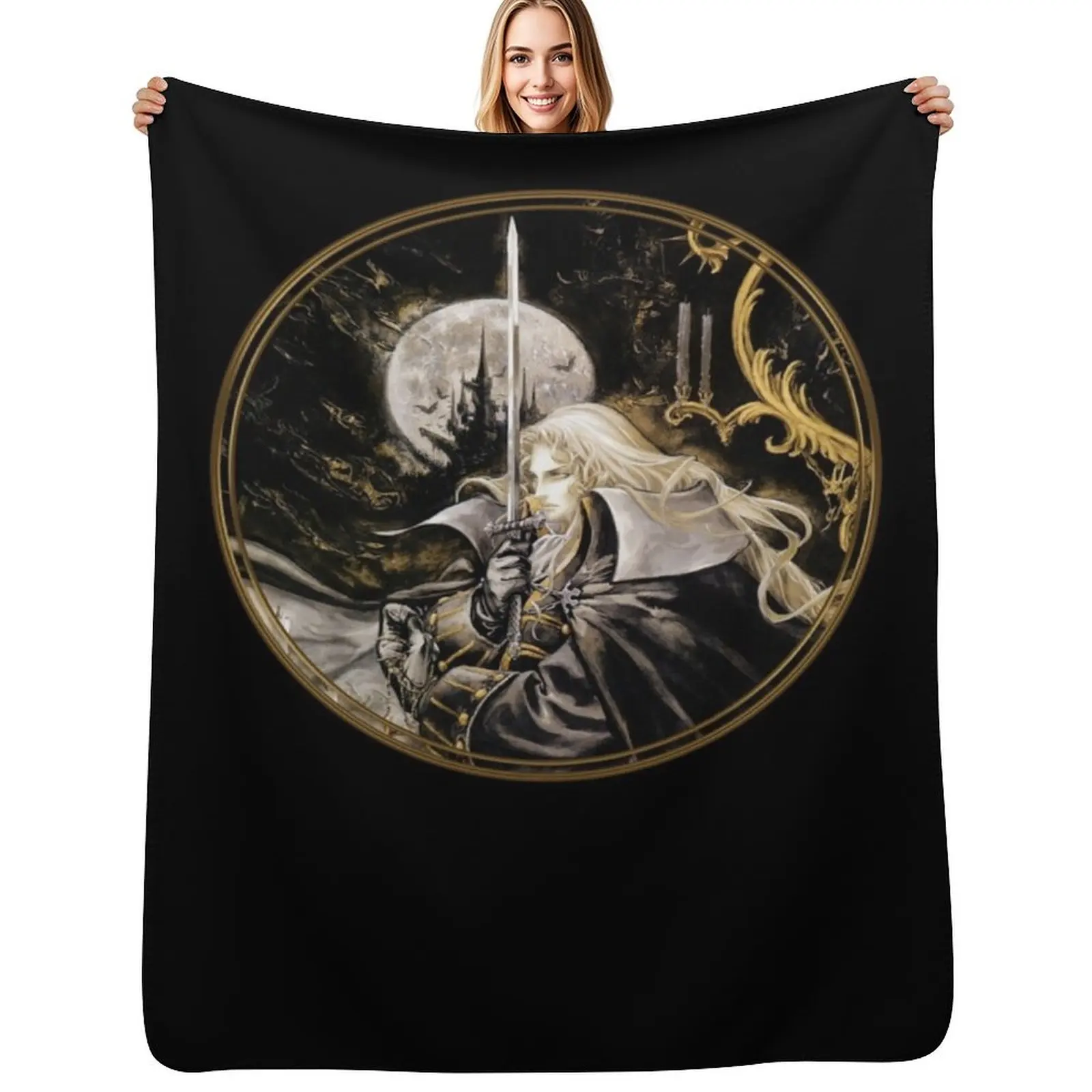 

Alucard Print Perfect Gift For Fan Throw Blanket Lightweight Cozy Blanket for Bed Sofa