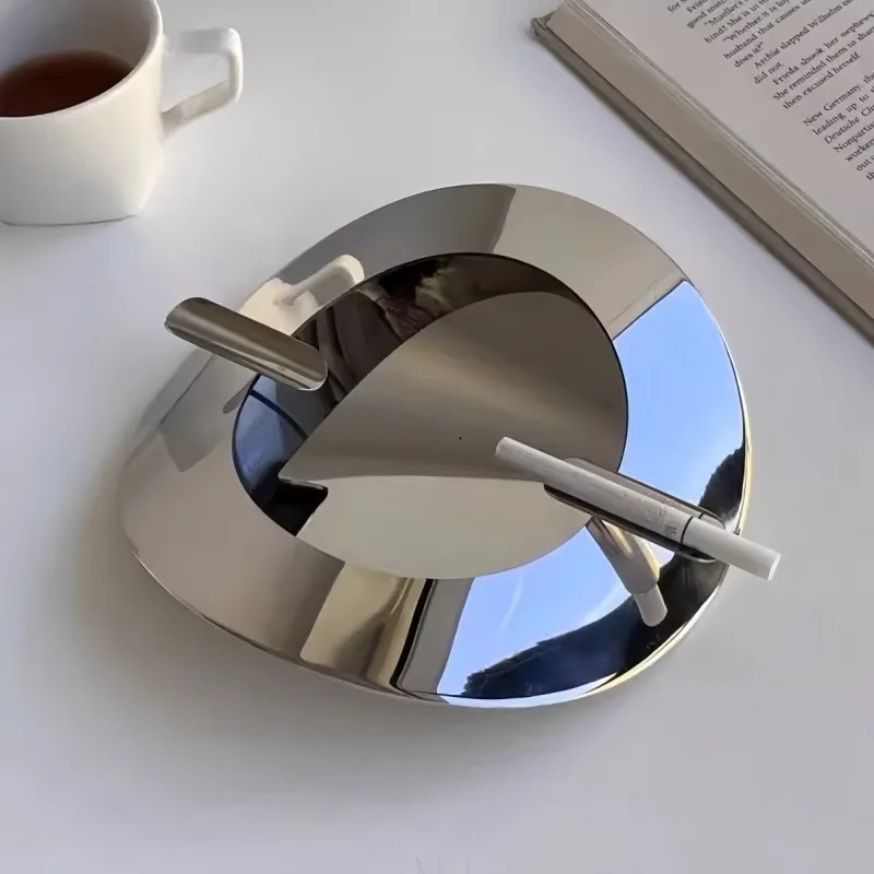 Ashtray Luxury Ash Tray Aesthetic Stainless Steel Cigarette Ashtrays Lighter Unique Smoking Trays Decorative Smoker Accessories