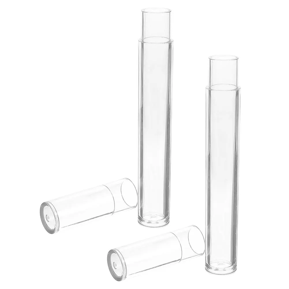 

2Pcs Portable Tweezer Storage Tube Round Clear Container for Eyelash Tools Travel Makeup Kit Must Have Vial Containers