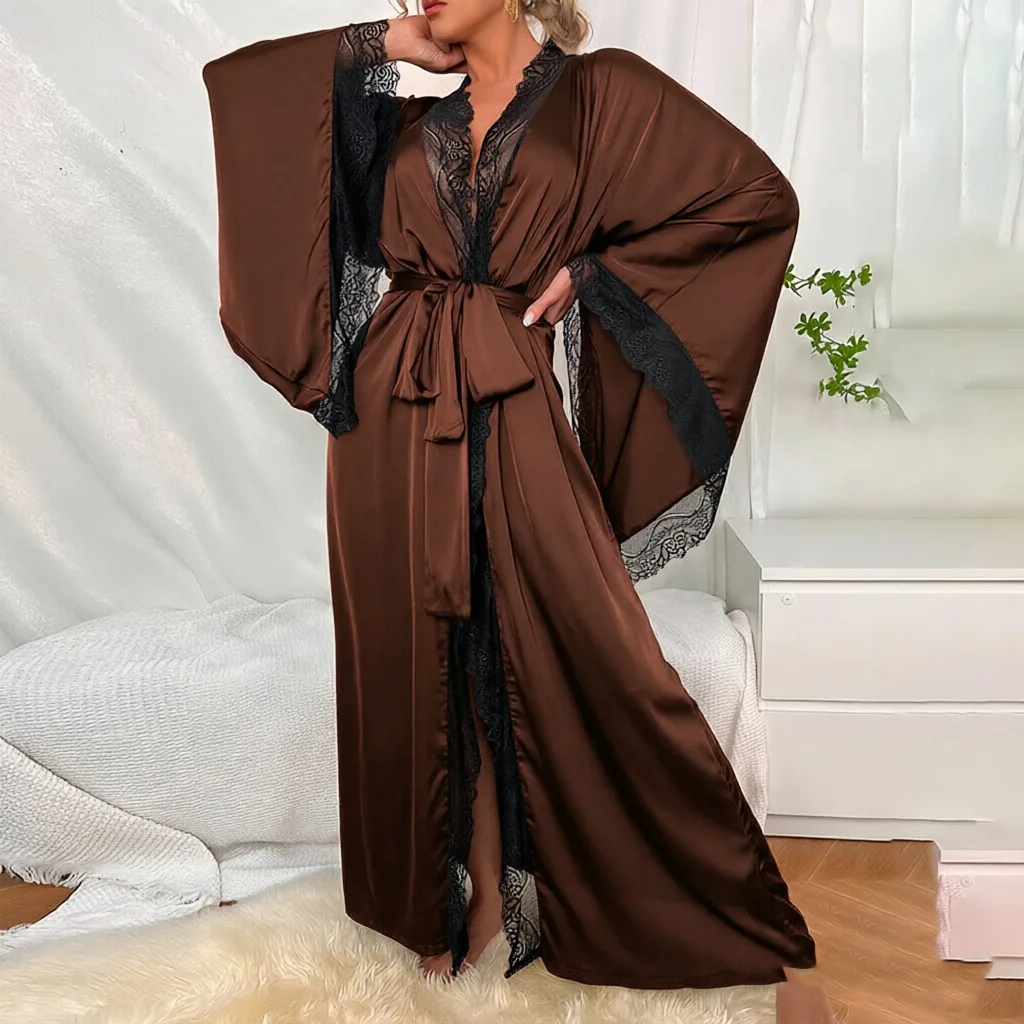 Ultra Long Birde Wedding Robe Dress White Kimono Lady Loose Sleepwear Sexy Big Lace Sleeve Bathrobe Nightwear Rayon Peignoirs