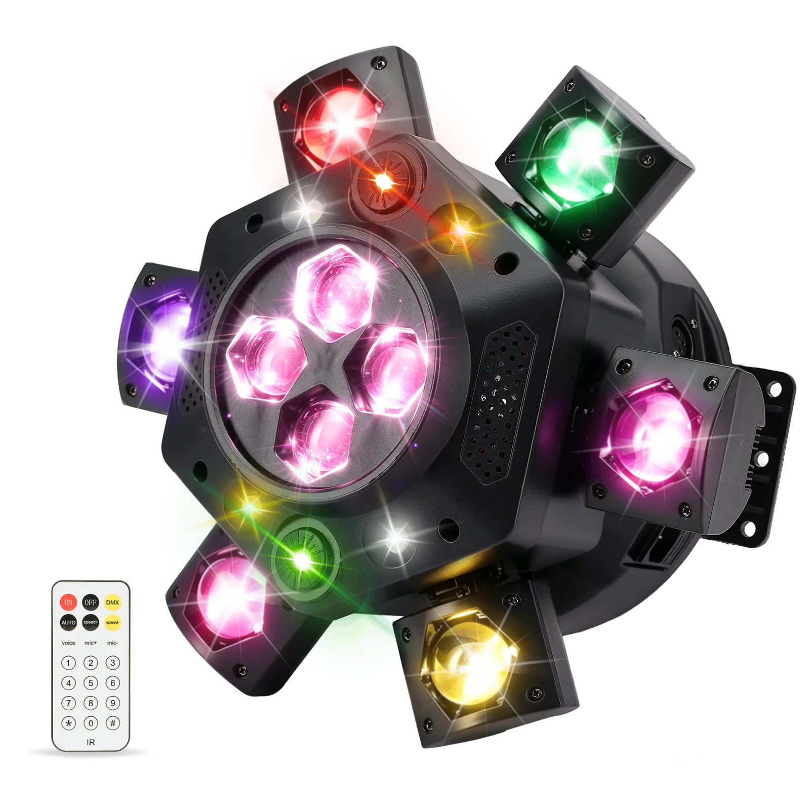 150W RGB 6 Head Moving Head Beam Light RGBW 4IN1 Laser Strobe Light DMX Stage Light RGB Beam Light Rotating Disco Party Bar