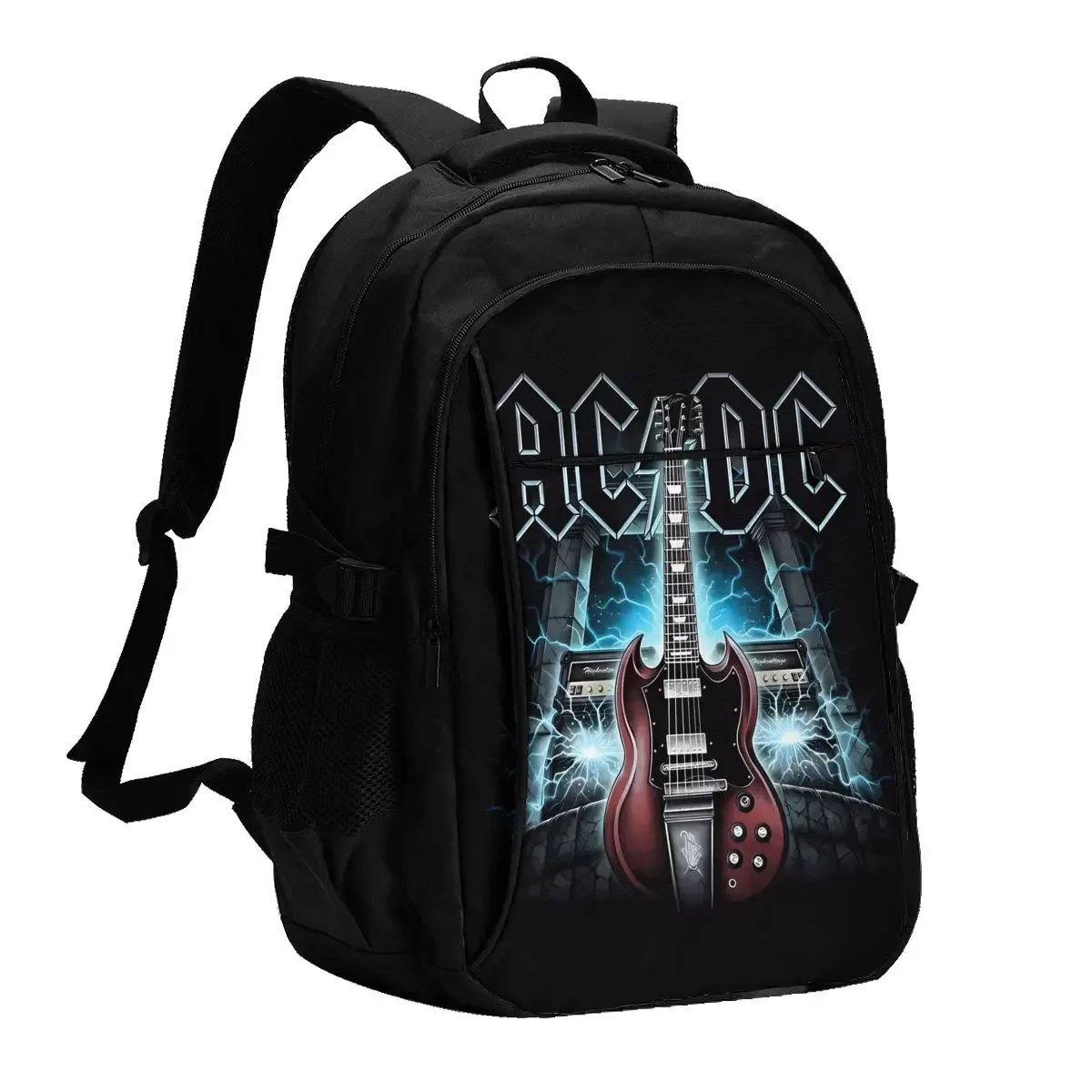 AC/DC Rock Band Travel Laptop Backpack, Business Water Resistant Backpack with USB Charging Port, College Bag for Men & Women