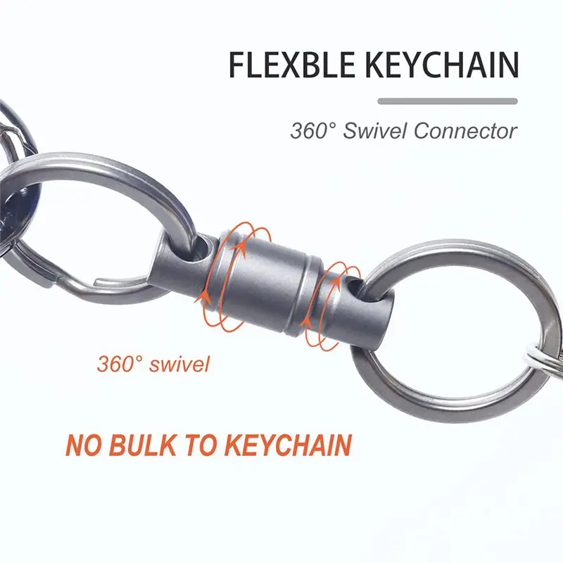 

*BAAY Titanium Keychain,Detachable Quick Release Swivel Keychain Pull Apart Heavy Duty Car Key Holder with 2 Titanium Key Ring