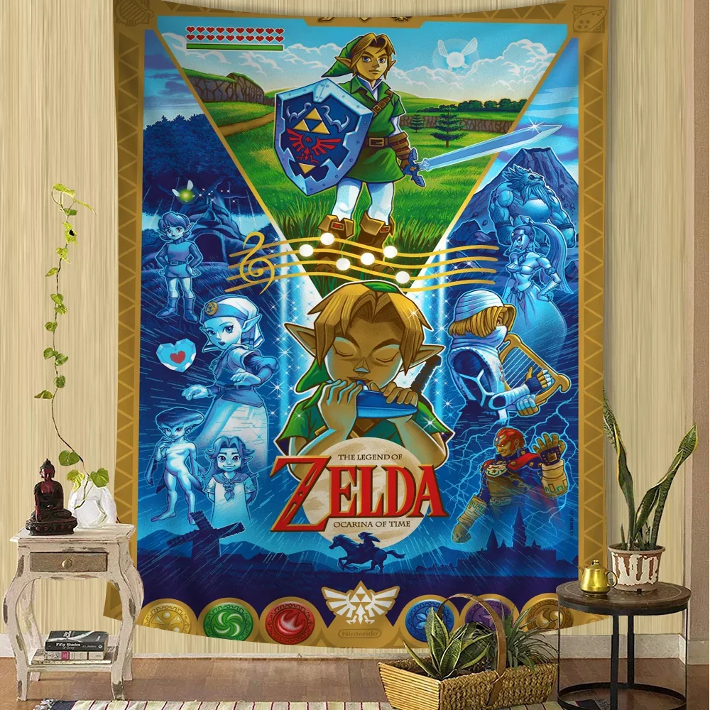 Z-Zeldas Link Legend Video Game Chart Tapestry for Living Room Home Dorm Decor Art Home Decor