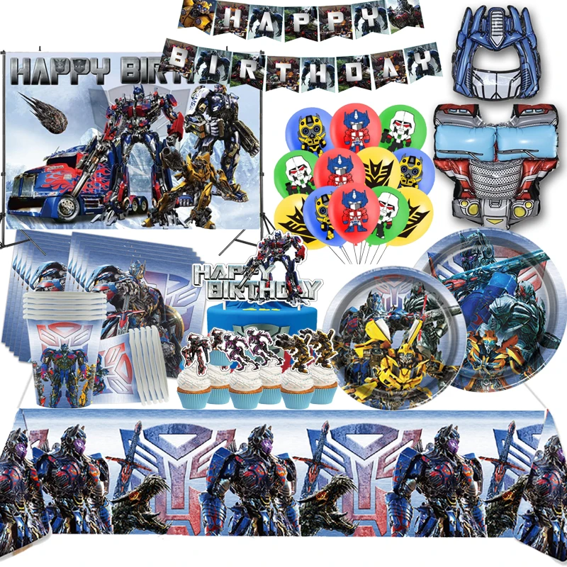 Transformers Party Favor Transformer Birthday Party Decorations Party Supplies Balloons Tablecloth Cups Plates Baby Shower Gifts