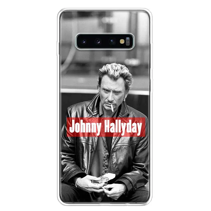 Johnny Hallyday Music Black Phone Case For Galaxy Note 20 Ultra 10 9 8 A05S A55 A35 A25 A15 A9 A8 A7 A6 J8 J6 J4 Plus Cover T