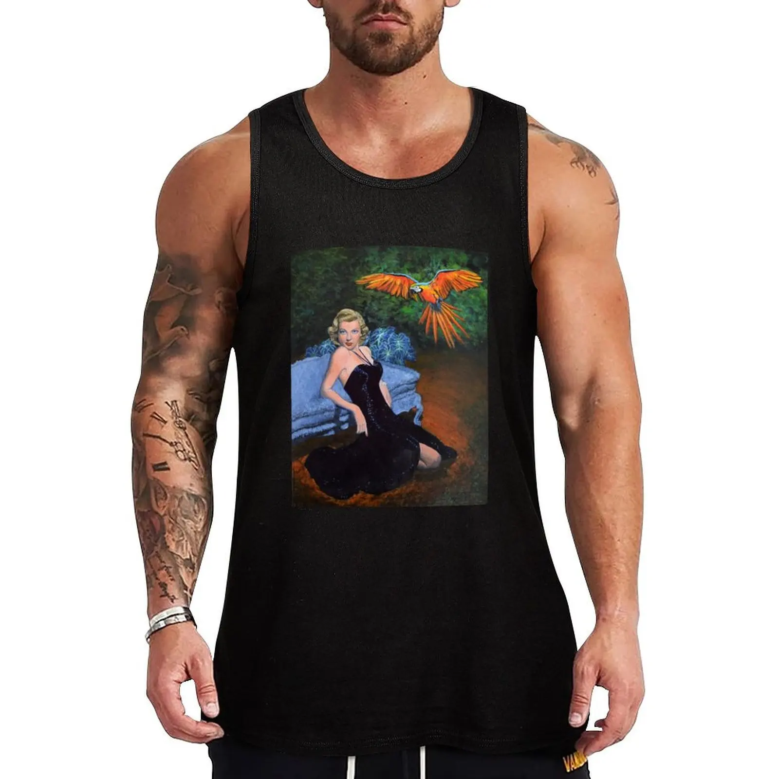 Jungle Hideaway - macaw movie star Tank Top gym man vest fashion 2024 man t-shirts for men