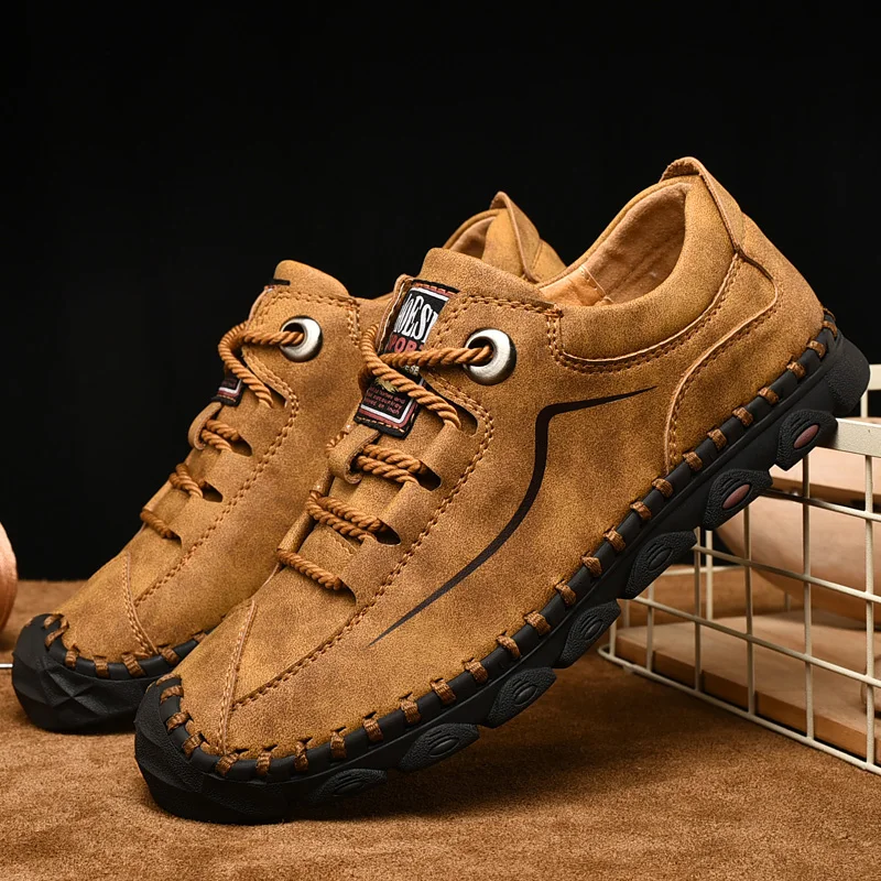 

JY2025 new men's handsewn casual leather shoes comfortable trend all matching casual shoes