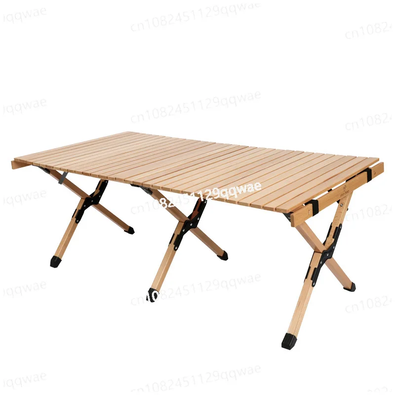 

Solid Wood Chicken Roll Table Outdoor Folding Camping Beech Solid Wood Large Log Camping Chicken Roll