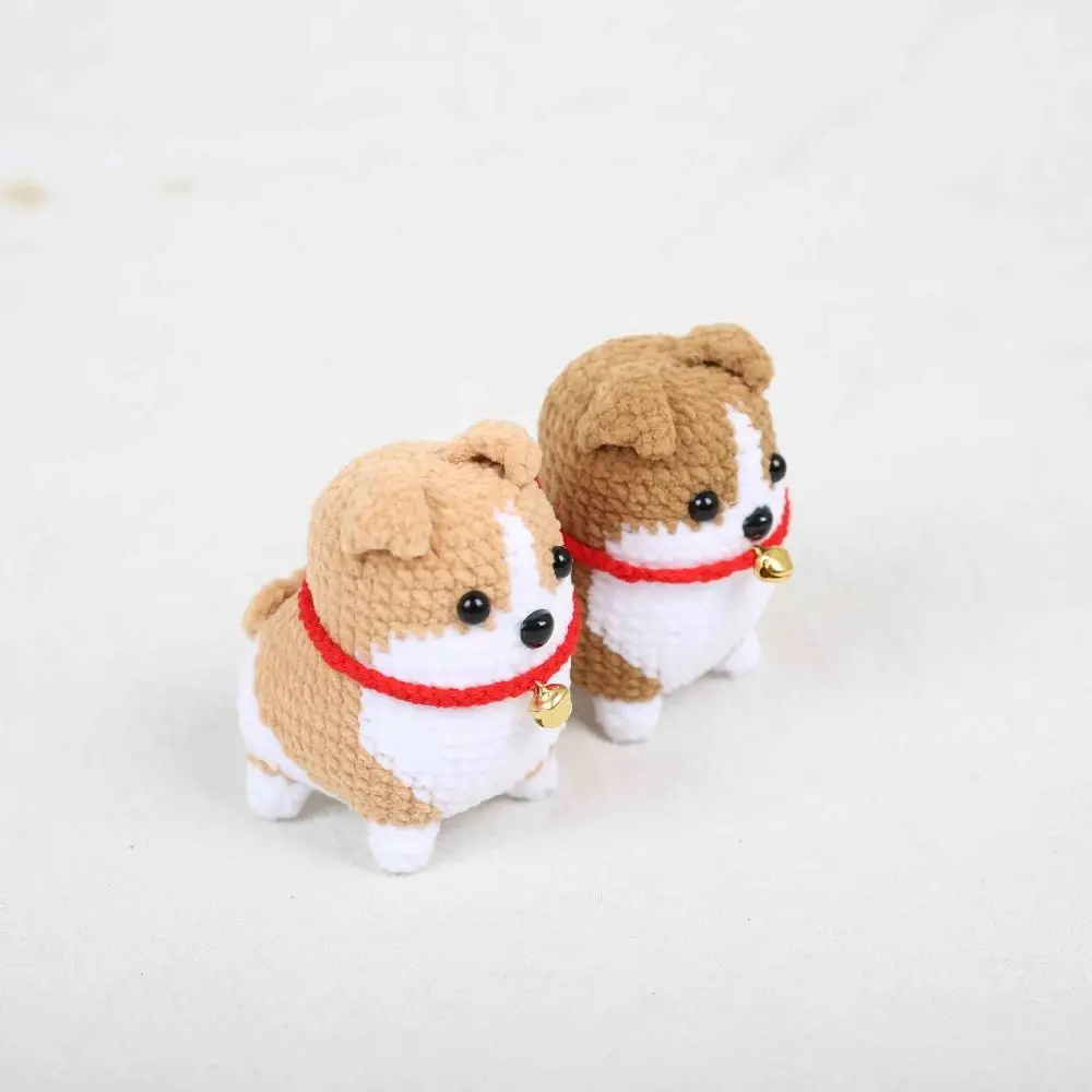 Jewelry Gift Bag Decor Knitted Dog Pendant Handmade Animal Doll Crochet Corgi Keychain Cute Wool Kawaii Woven Key Ring Bag Charm