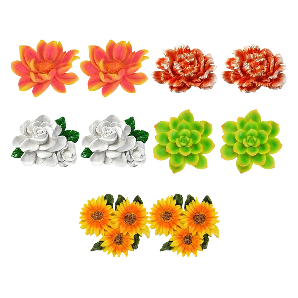 

10 Pcs Resin Fridge Simulated Plant Shape Adhesive for Refrigerator Locker Office Whiteboard Decor