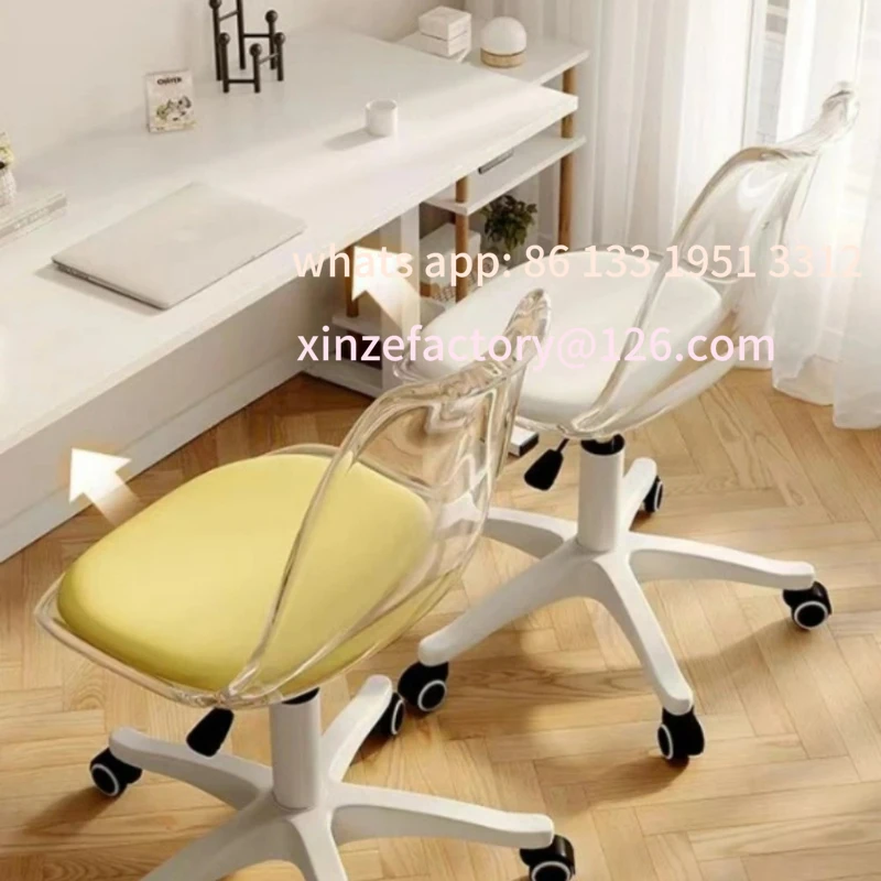 Customizable Rotating Computer Chair Dressing Transparent Plastics Elevated Move Rotating Chair Writing Desk Home