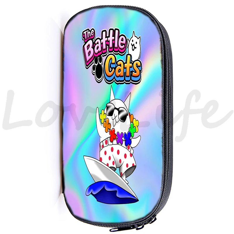 Estuche de lápices The Battle Cats para niños, caja de lápices con estampado de juegos de dibujos animados, bolsa de bolígrafos para niños, bolsas