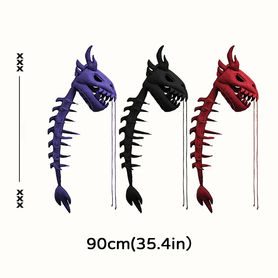 Dinosaur Skeleton Plush Back Accessory Gothic Cute Dragon Bone Costume For Girls Teens Cosplay Halloween Party Performance Gift view 6