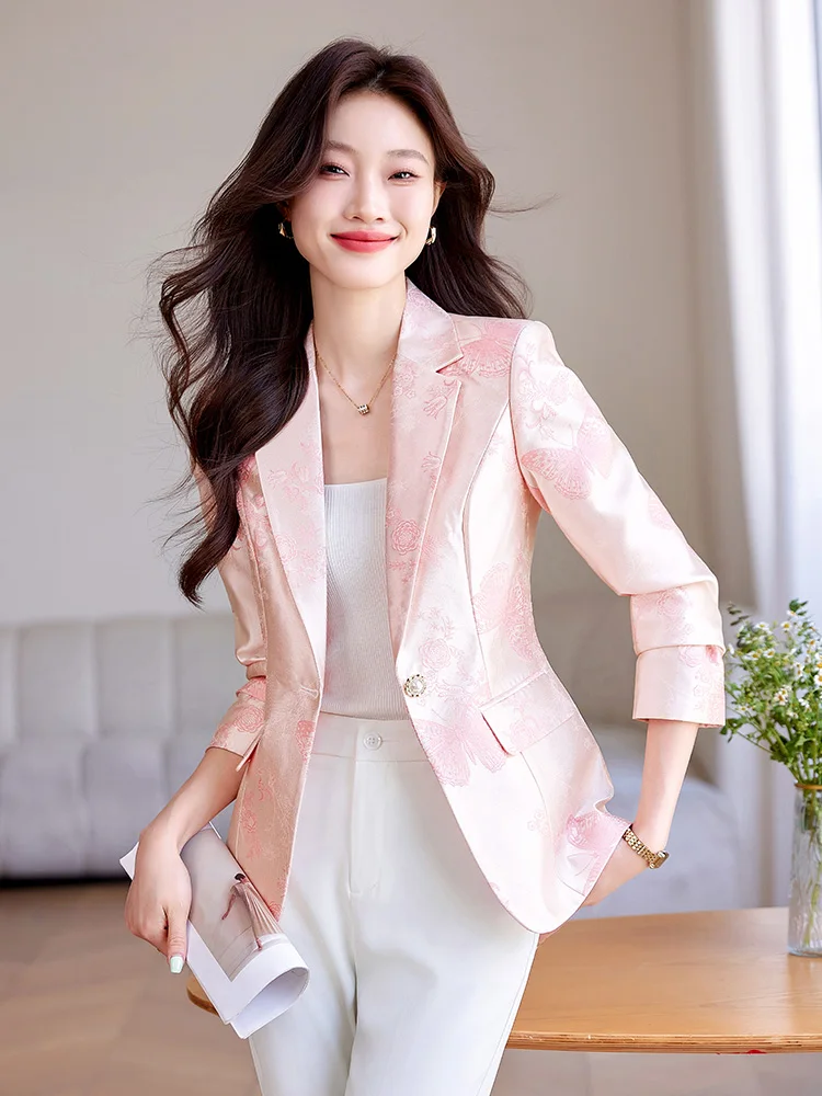 AIyssa-Fashionable professional womens long-sleeved suit jacket high quality autumn and winter new style 2024