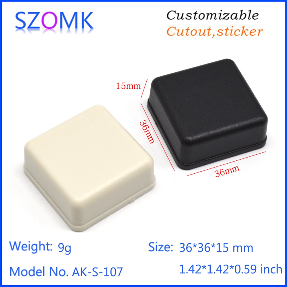 SZOMK Project box electronic case (10Pcs) 36*36*15mm plastic housing for PCB abs plastic enclosure abs switch box