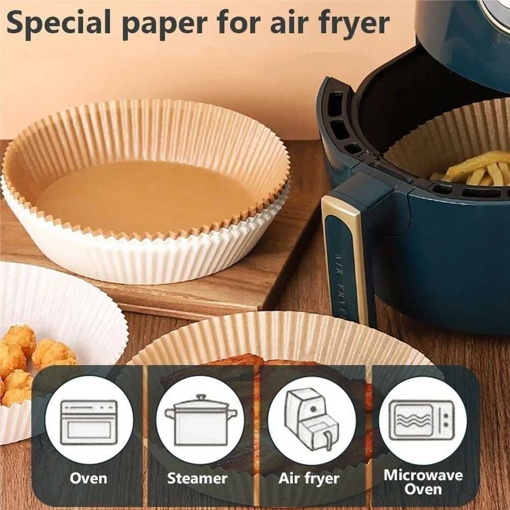 Air Fryer Paper Food Disposable Paper Liner Airfryer Kitchen Cookers Oil-proof Barbecue Plate Steamer Fryer Baking Accessories