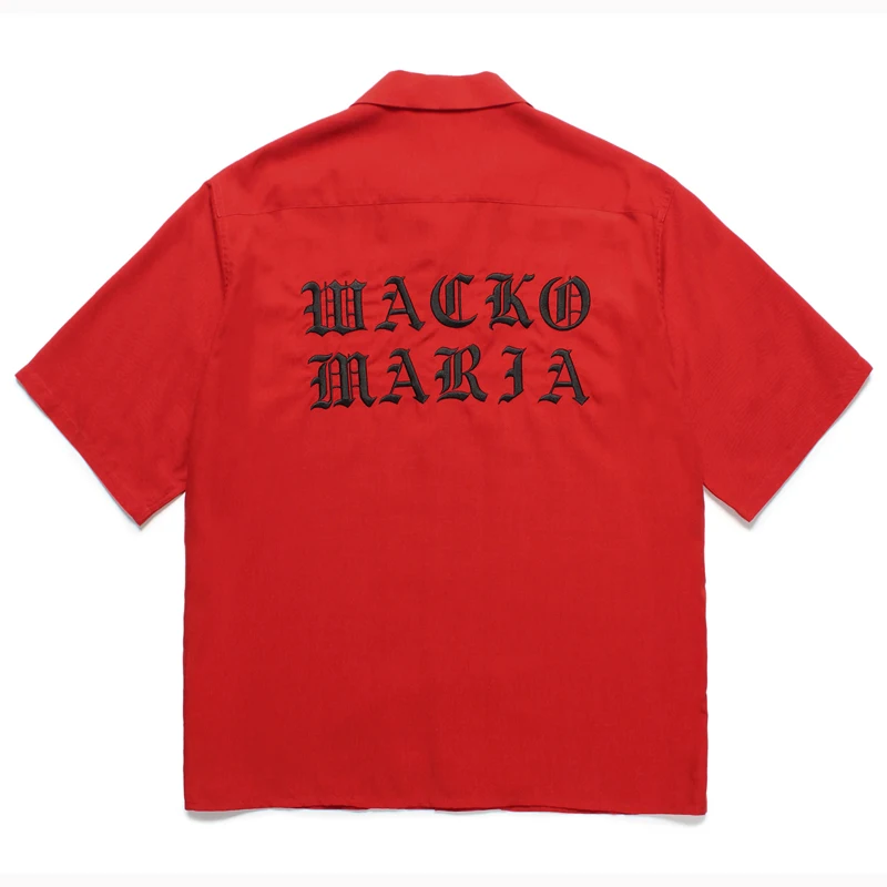 

New Red Wacko Maria Shirt Summer High Quality Casual Loose Short Sleeve Classic Logo Embroidery Shirts