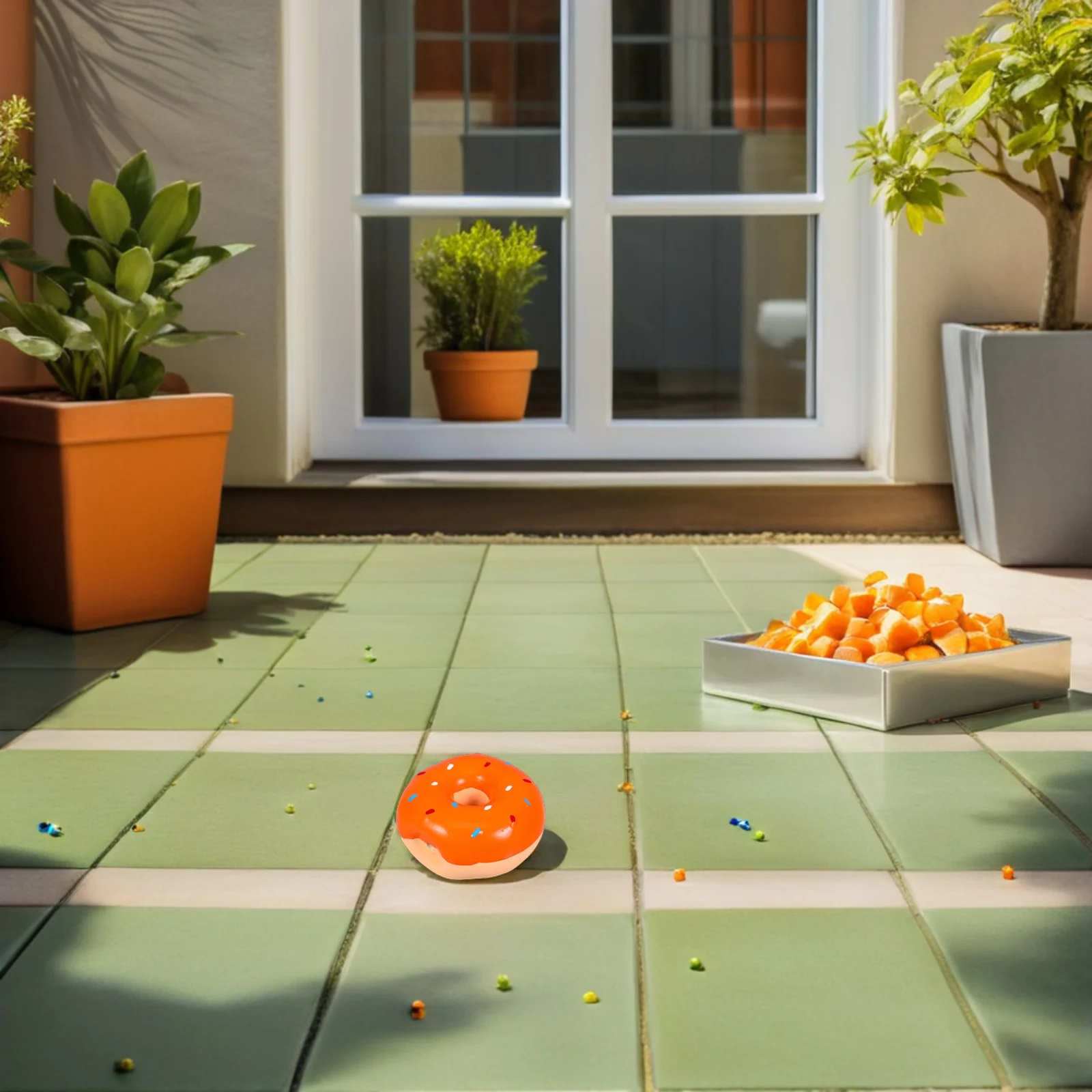 

2 Pcs Donut Sound Chewing for Dogs Chewable Squeaky Funny Puppy Aggressive Chewers Squeaking Charming Small Shaped