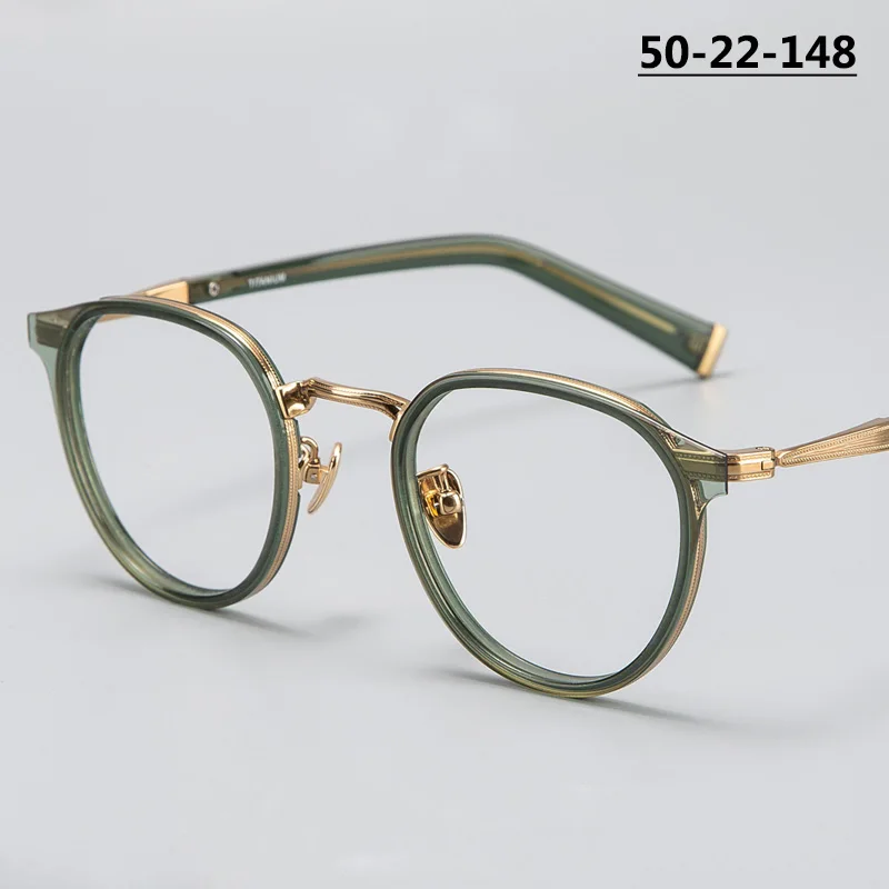 Japanese Handmade Design Eyeglasses Frames High-end Pure Titanium Round Glasses Mens Women Vintage Spectacles Artistic Eyewear