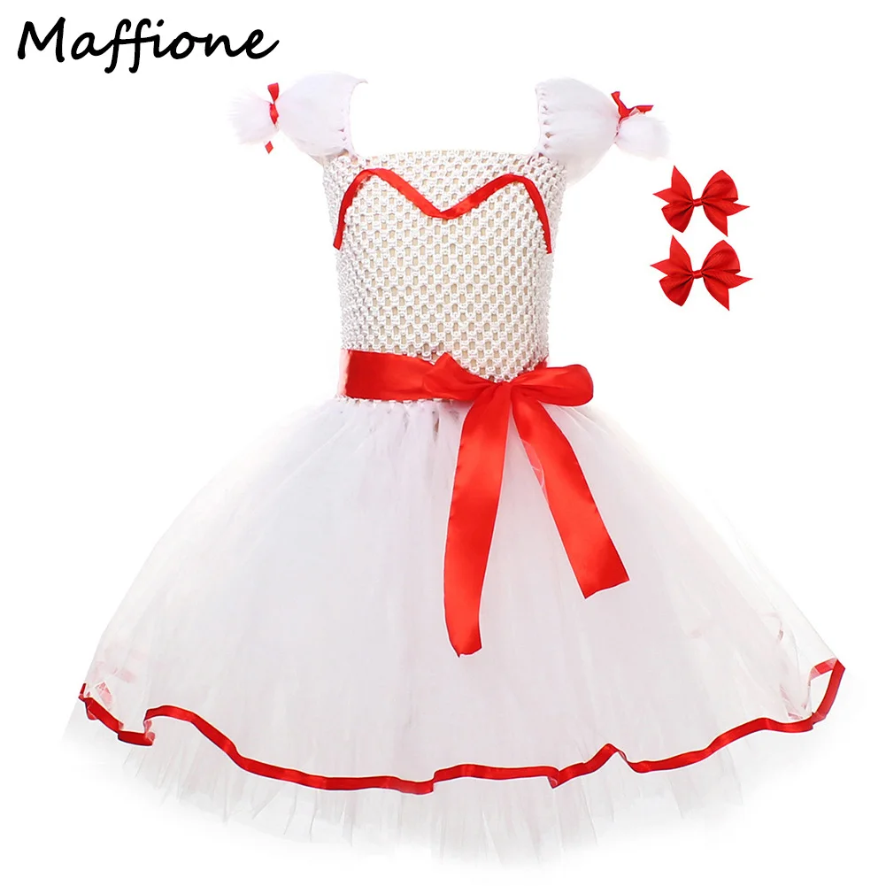 

Annabelle Cosplay Kids Costume Tutu Dress 2014 Horror Movie Disguise Fantasia Outfits Headgear Children Child Roleplay Halloween