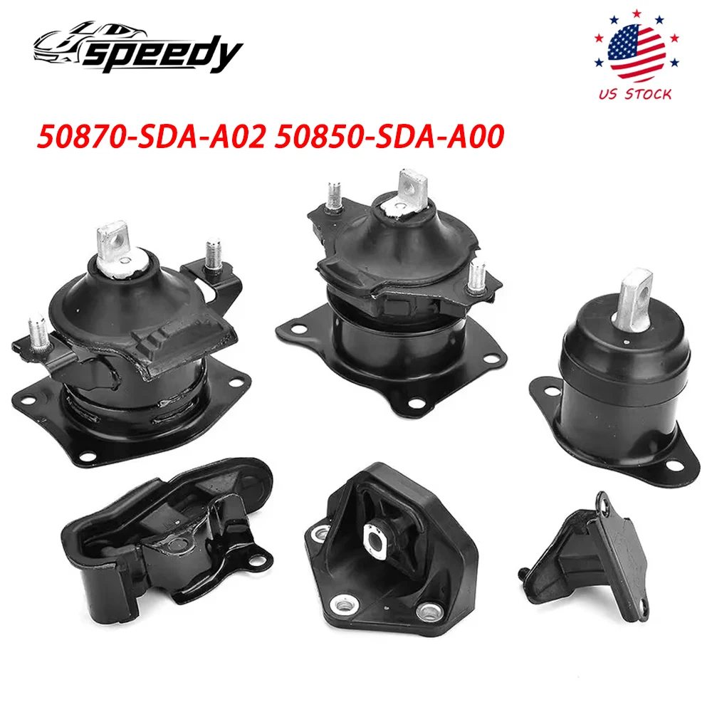 

50870-SDA-A02 50850-SDA-A00 Комплект крепления двигателя и коробки передач, 6 шт. для Honda Accord 2.4L 2003-2007 годов 50860-SDA-A02