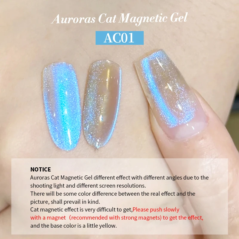 BORN PRETTY 10ml Auroras Blue Cat Magnetic Gel Nail Polish Nail Supplies Vernis Semi Permanent Gel for Spring Summer Nails DIY