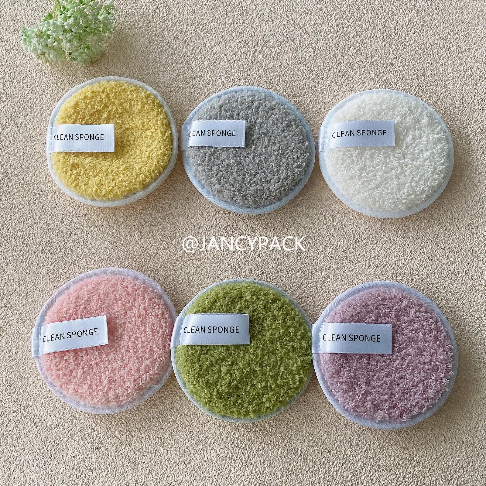 10 szt. Zmywalnych płatków do demakijażu, płatki do ciała i twarzy wielokrotnego użytku, kolorowe płatki z mikrofibry do usuwania makijażu, gąbeczki.