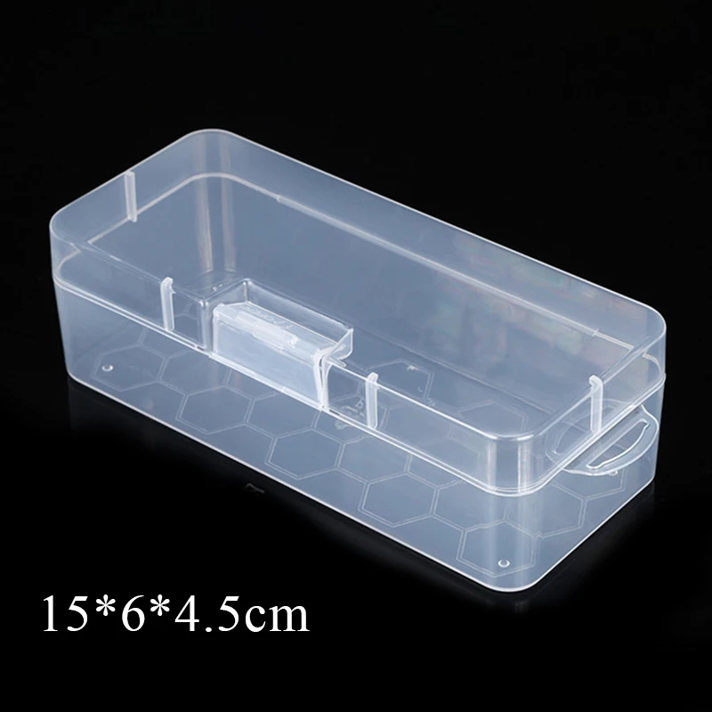 Hot Sale!Large Small Boxes Rectangle Clear Plastic Jewelry Storage Case Container Packaging Box Desk Organizer School Stationery