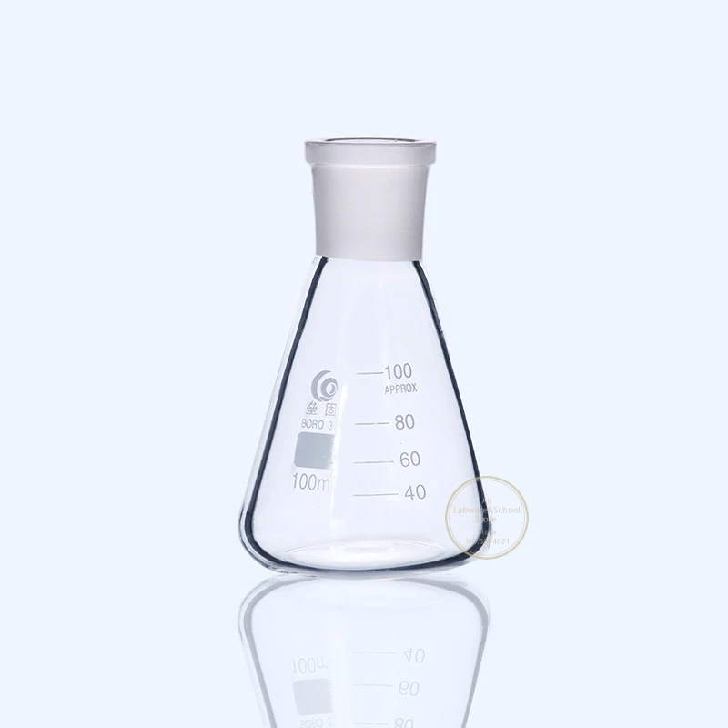 Imagem -03 - Laboratório 25ml a 2000ml Alto Borosilicate Vidro Espiral Pescoço com Boca Padrão 19 24 29 Triangular Balão Cônico Peças