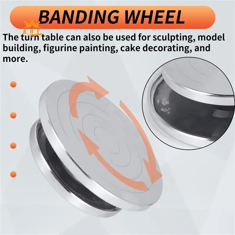 

A08E-Heavy Duty Sculpting Wheel Turntable Pottery Stand Revolving DIY Tool Art Crafts Platform For Model Building
