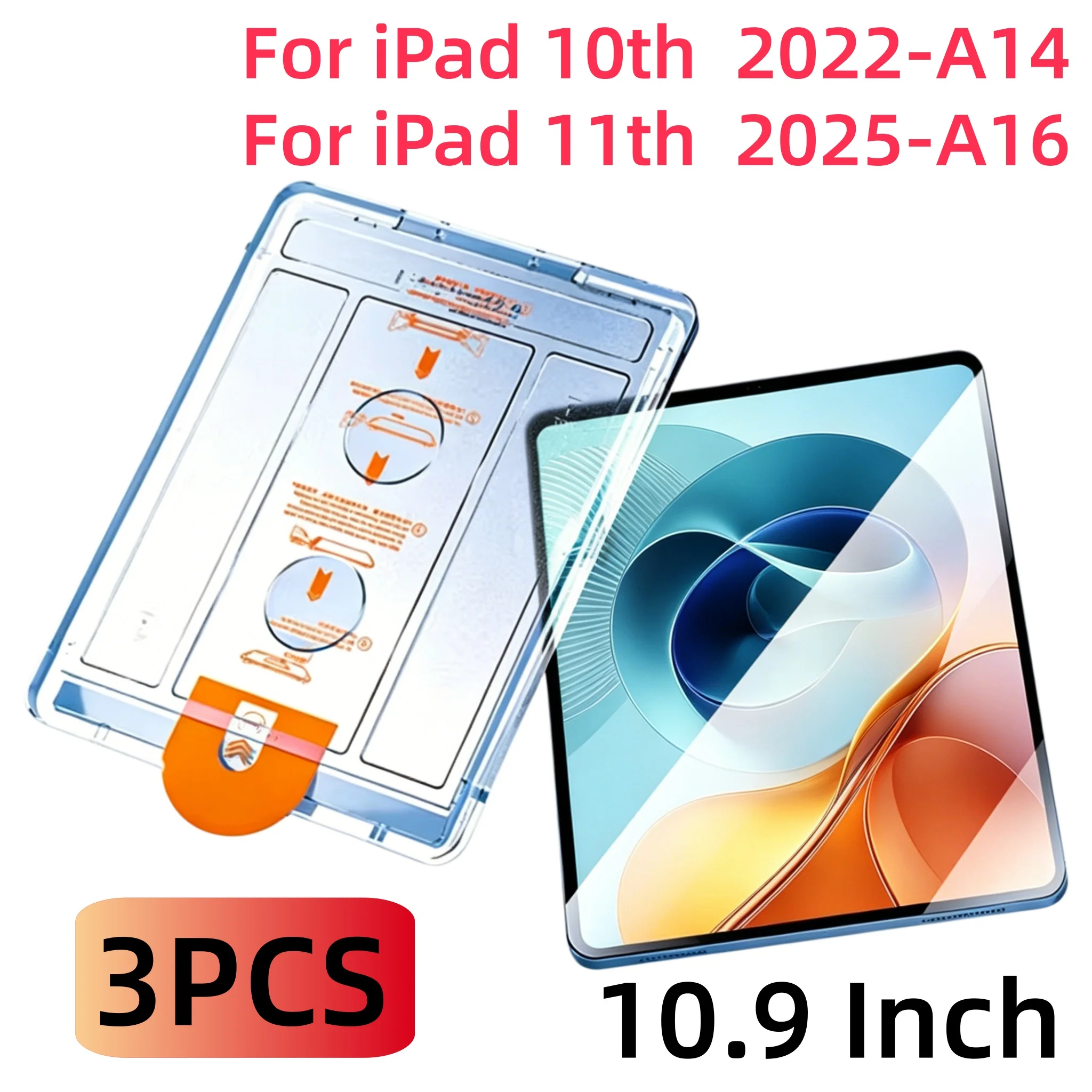 

3PCS Screen Protector for iPad 10 (A14-2022)/ iPad 11(A16-2025),10.9 Inch,HD Clear, Easy Installation, Bubble-Free & Dust-Free