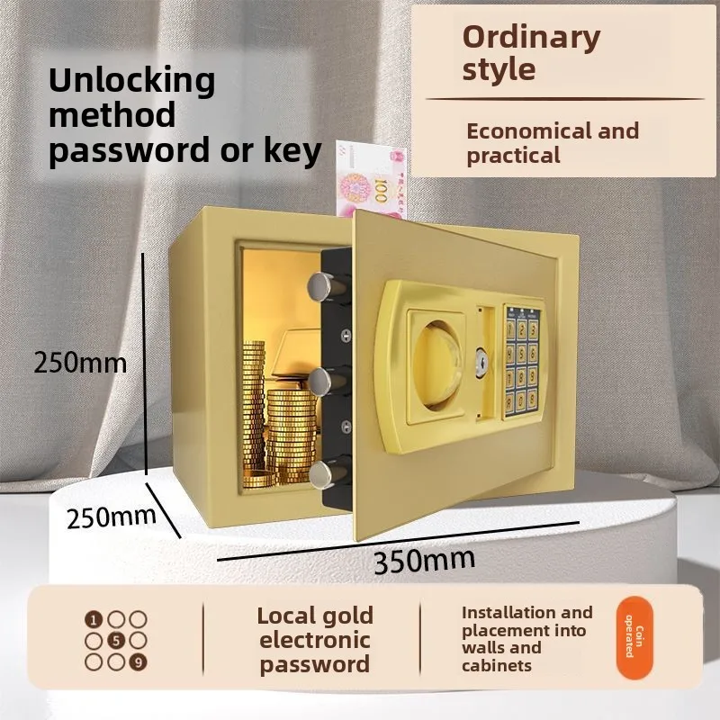 الآمن المنزلي الجديد جميل وجو. يمكن أن تدخل الحائط ودخول الخزانة للحصول على السلامة ومضادة للسرقة.