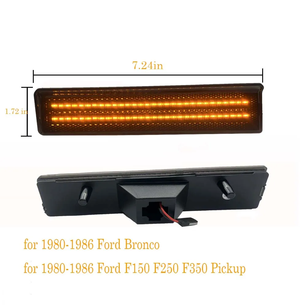 For 1980 1981-1986 Ford BRONCO F-100 F-150 F-250 F-350 Bronco LED Side Marker Light Car Front Bumper Side marker Lamp Indicator