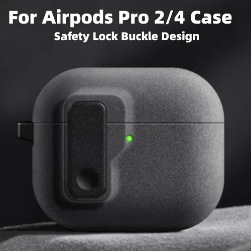 Cerradura de seguridad para AirPods 4, funda con cordón, cubierta a prueba de golpes, funda protectora completa contra caídas con bonito llavero para Airpods Pro2/Pro