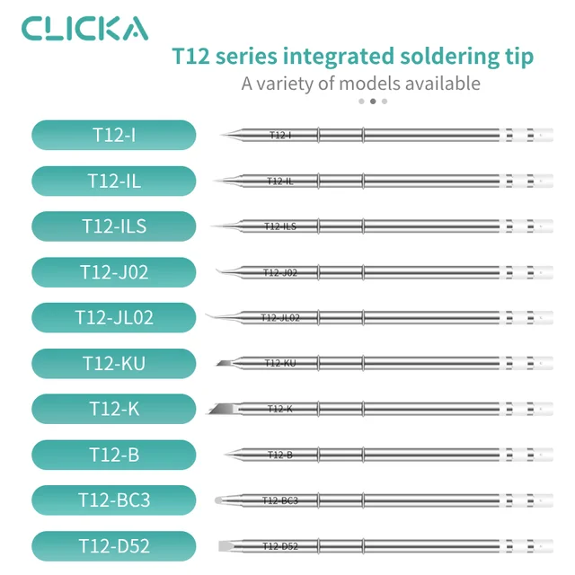5 szt./1 szt. Zintegrowane długie końcówki do lutownicy serii T12 T12-B/IL/ILS/K/KU, narzędzie do lutowania pasujące do stacji lutowniczych HAKKO FX951/952/T12