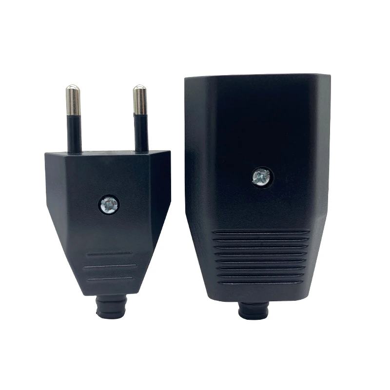 

1PCS Rewirable European Power Cord CE Male Plug Female Socket Electrical Plug Industrial Vintage Style Rewire Plug 250V