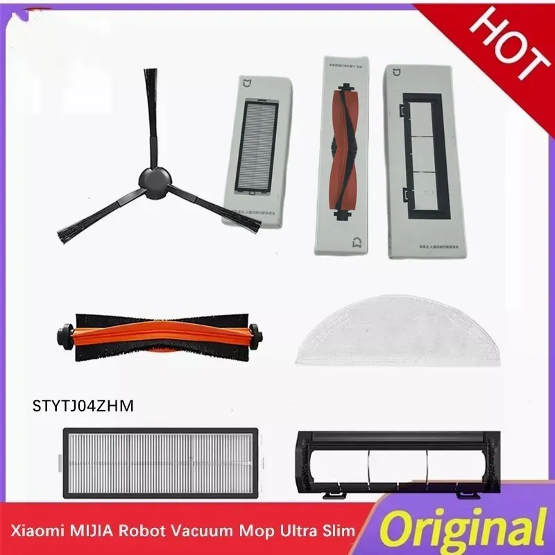 For XiaoMi Mijia Robot Vacuum Mop Ultra Slim STYTJ04ZHM Spare Parts Side / Main Brush Cloth HEPA Filter Cover Dust Box